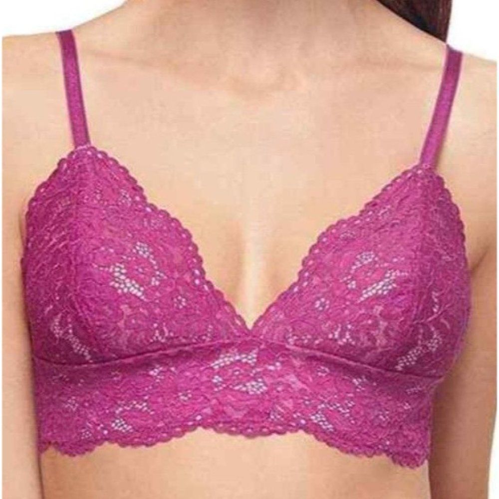 b.tempted by Wacoal Wireless Triangle Bralette Ciao Bella Purple Lace Size XL